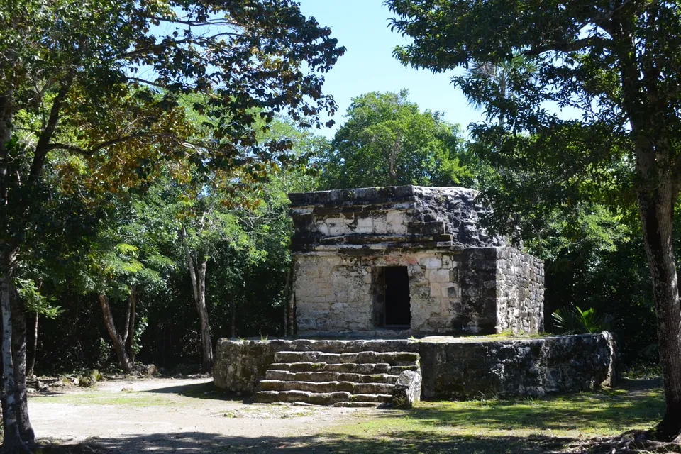La Casa Grande stone ruins at San Gervasio, Cozumel