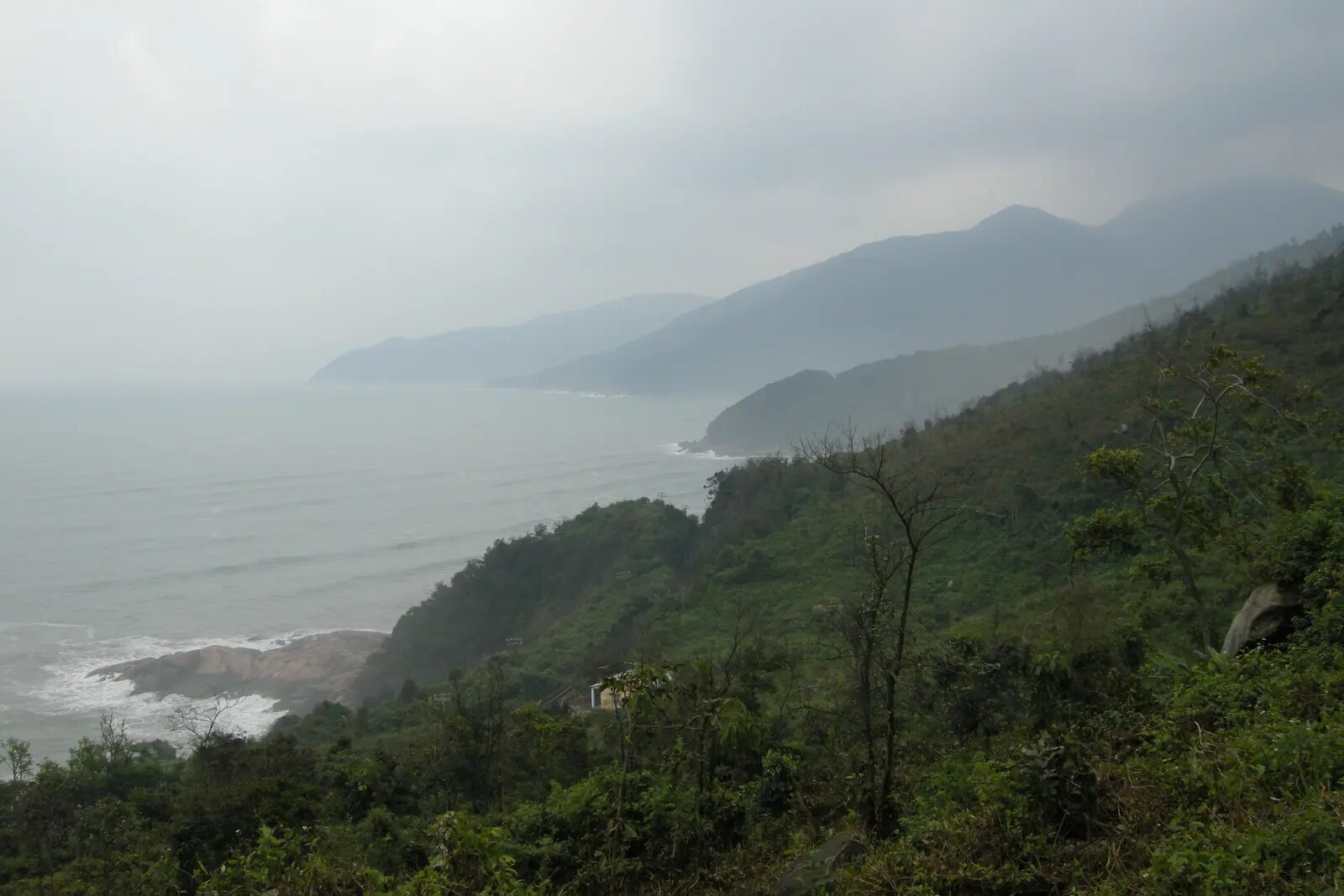 Coastal view from Hai Van Pass near Chan May, Vietnam