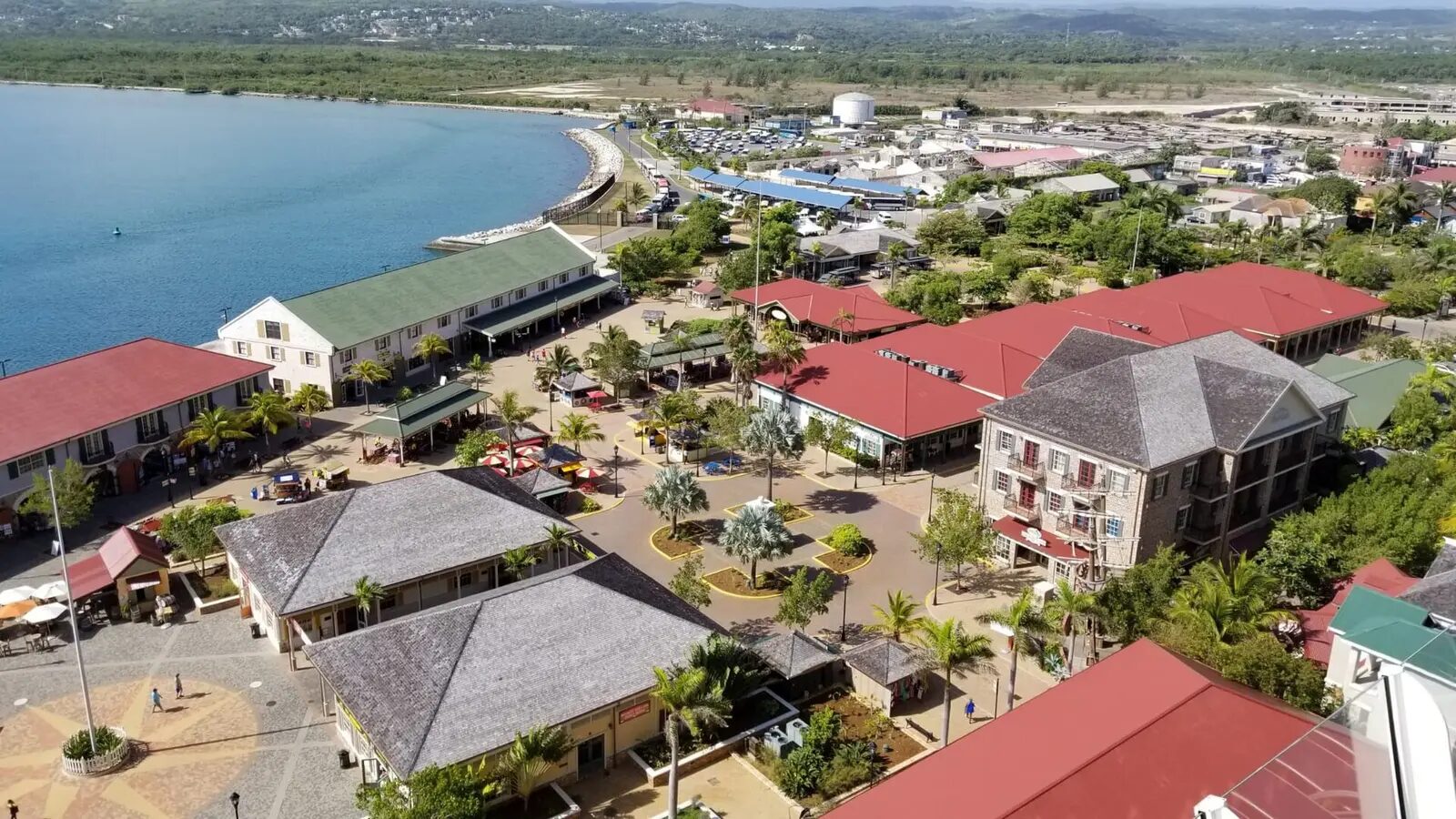 Historic streetscape in Falmouth, Jamaica