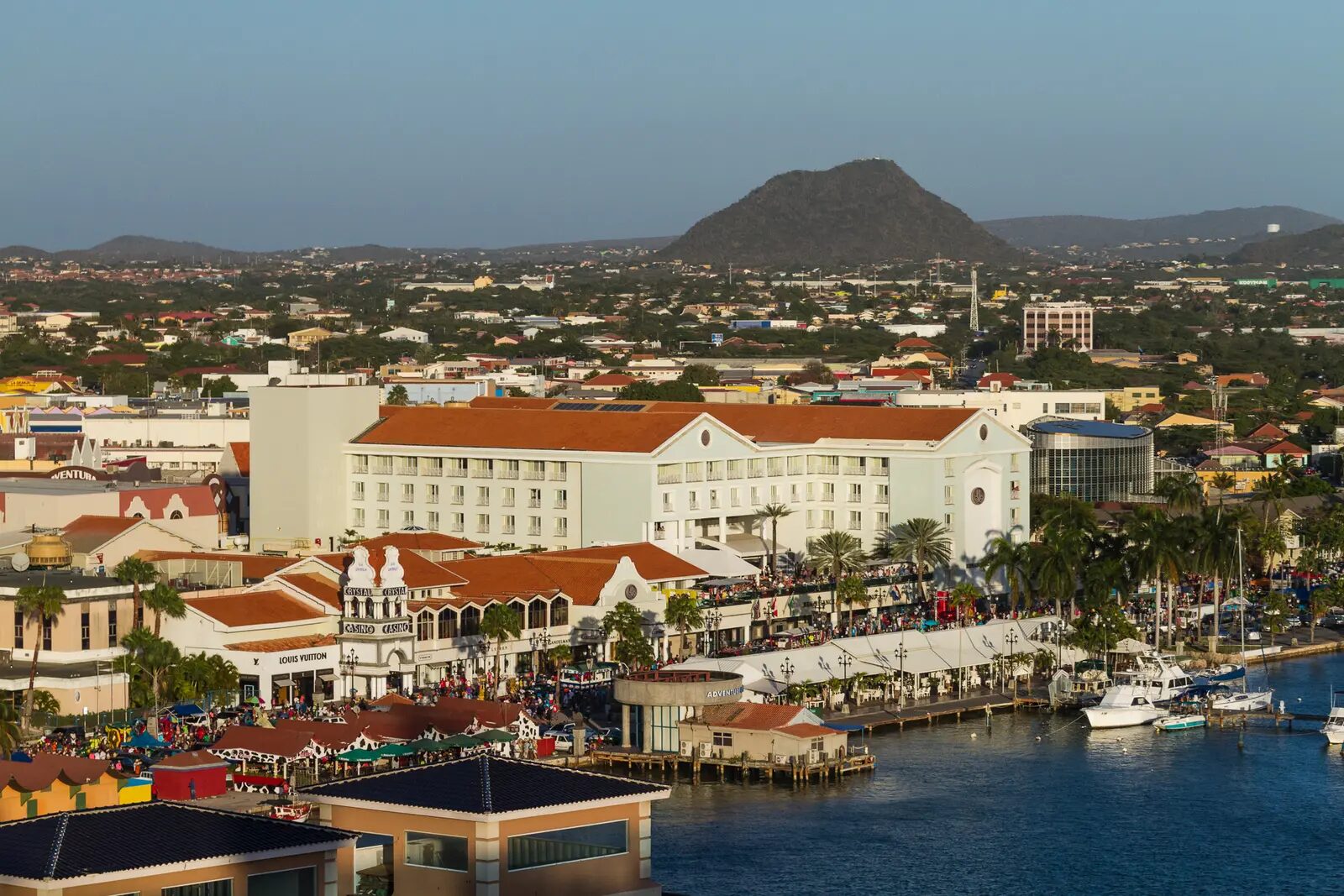 Harbor and waterfront at Oranjestad, Aruba