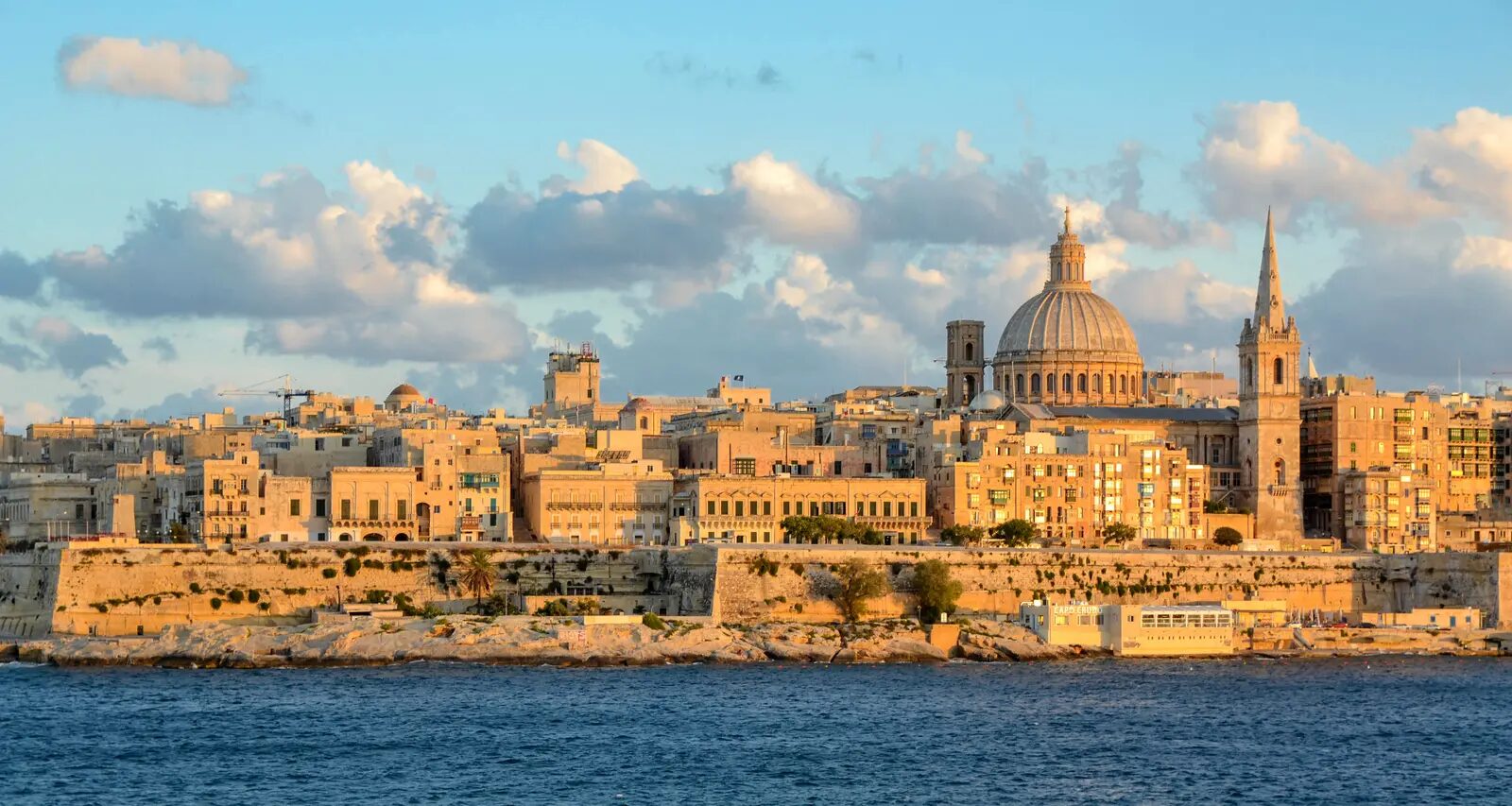 Historic fortifications and harbor at Valletta, Malta